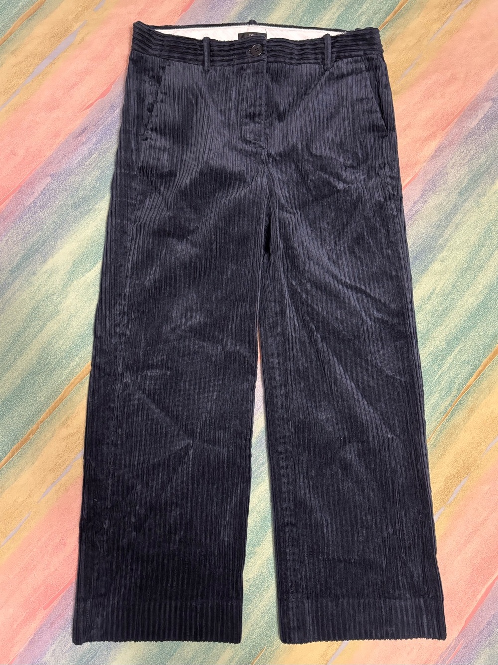 J.Crew navy Corduroy Wide Leg High Rise Pants Women's Size 10